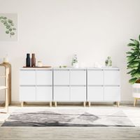 Lot de 3 Buffets,Bahut,Armoire de Rangement pour Salon, Salle à Manger, Bureau blanc 60x35x70 cm bois d'ingénierie FBV57650