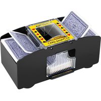 Melangeur de Carte Électronique, Mélangeur de Cartes Automatique 1-2 Ponts, Trieur de Cartes Aléatoire pour UNO, Poker, Blackjack, Texas Hold'em