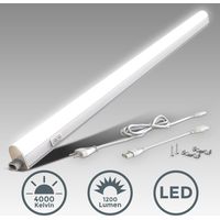 B.K.Licht réglette LED pour cuisine et atelier, platine LED 15W, longueur 873 mm, 1200 Lm, lumière blanche neutre 4000K