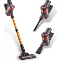 Aspirateur à main sans fil SENZONE, Aspirateur portable 350W, Aspiration 37kPa, pour sol dur, tapis, voiture, animal domestique, couleur or