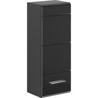 Linus Badschrank wandhängend 1 Tür Hochglanz schwarz,schwarz.