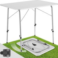 Table de camping panneau fibres pliable 80 x 60 68 cm gris