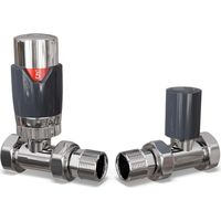 Talus Flair - Anthracite Thermostatic Radiator Valve & Lockshield Straight 10mm