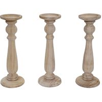 3x bougeoir, chandelier T360, style shabby, vintage, hauteur 35cm, marron naturel