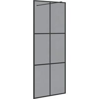 vidaXL Mur de Douche à L'Italienne Noir 80 x 195 cm verre trempé