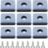 24 patas de teflón para muebles, patas de silla de 25 mm con tornillos, patas cuadradas con tornillos, aptas para sillas de oficina y baldosas de madera.