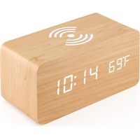 Reveil Numerique Avec Chargeur Sans Fil Led Reveil De Bureau Affichage De La Temperature