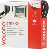 VELCRO Brand Stick-On Hook & Loop Tape 20mm x 10m Black
