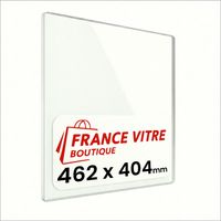 462 x 404 x 4 mm - Vitre de cheminée pour insert et poêle à bois - verre de rechange - France Vitre - jusqu'à 800°C - 404 x 462 x 4 mm