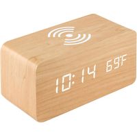 Sveglia digitale Eosnow con caricabatterie wireless, display LED temperatura ambiente
