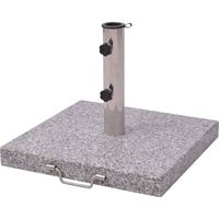 Vidaxl – Pied de parasol 45 cm en granit poli et acier inoxydable – Poids 29 kg – Adaptateurs pour mât Ø 38/48 mm inclus