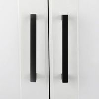 Set of 1 Black Kitchen Door Handles, Black Kitchen Cabinet Handles, Black Cupboard Handles with Matte Stainless Steel Finish, Center Distance