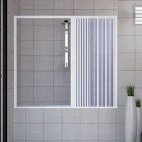 Mampara de banera de pvc h 150 cm mod. Nina 160 cm con apertura lateral