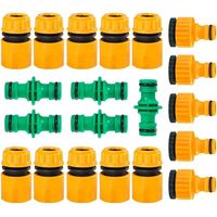 (F) Kit de raccordement rapide pour robinet d'arrosage, 4 raccords de tuyau d'eau, rallonge, combinaison de raccords de tuyau d'eau