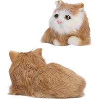 Simulation peluches chat vif décoration de la maison réaliste doux mignon moelleux chat en peluche