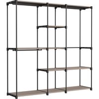 Songmics – Armoire de rangement pliable 182 x 43 x 182 cm – Métallique avec barres de suspension – Capacité 130 kg – Dispositif anti-basculement inclus