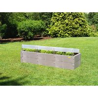 Juwel jardinière surélevée Timber XXL, 16 blocs de construction, 3 auvents thermiques, aspect bois, 190x52x60 cm