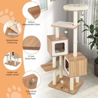Grand arbre a chat avec poteaux en sisal et coussins en peluche