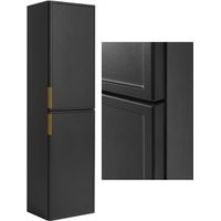 Rodan Hochschrank Bad Slim 136 cm, Dunkelgrau, 27 x 35 x 136 cm, 3 Grifffarben inklusive, feuchtraumgeeignet, moderner Badschrank