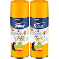 Lot de 2 - Peinture aérosol Color Touch Multi-Supports - Brillant Jaune Signal 400 ml - Dulux Valentine