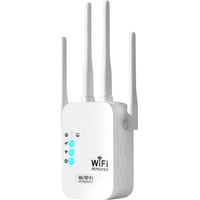 JSSEVN-Répéteur WiFi 1200 Mbps Amplificateur WiFi Puissant 5GHz/2.4GHz avec 4 Antennes Repeteur WiFi Exterieur Longue Portée avec Port Ethernet