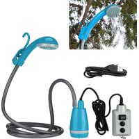 Douche extérieure rechargeable 2200mAh – Pompe portable avec tuyau 2m – Idéale pour camping et randonnée – 3.5L/min – Meterk