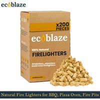 Ecoblaze Natural Firelighters (Box of 200) Wood Wool for Pizza Oven & Fire Pits