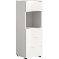 Vira Badschrank 1 Schublade 1 Tür 1 Fach weiß Hochglanz, weiß.