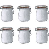 Bocal de conservation hermétique 3/4L – Lot de 6 bocaux en verre recyclable – Fabrication française – Étanchéité durable – Le Parfait