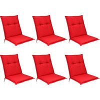 6er Set Niedriglehner Auflagen Base NL, 100x50cm, Rot