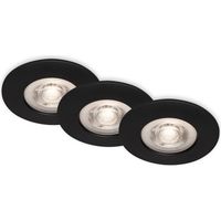 LED Einbauleuchten Einbaustrahler Bad 3er Set dimmbar schwarz 4,9W Ø9cm Briloner