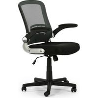 Sillón de Oficina elevable y reclinable IAN con Respaldo de Rejilla. Color Negro. reposabrazos abatibles