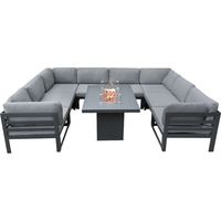 Modular Garden Furniture Set With Fire Pit - Anthracite Grey