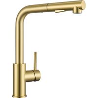 Sofatiy Max Grifo de cocina extraíble – 2 modos de chorro, mezclador giratorio de 360°, dorado cepillado