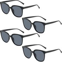 Lot de 4 lunettes de soleil tendance oversize pour femme, lunettes de conduite avec protection UV.