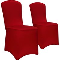 Set de 2 Fundas para Sillas de Poliéster elástico Elegante cobertor para asientos eventos y fiestas Rojo Burdeos