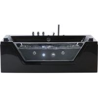 Beliani – Baignoire balnéo 160 cm en acrylique noir – 2 jets de massage – Éclairage LED sous-marin – Pour petites salles de bains