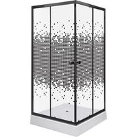KERRA PIXEL SQ BL Duschwand + Duschwanne / 90 x 90 cm