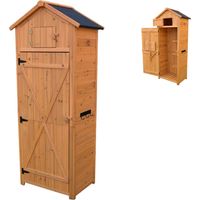 Abri de jardin en bois avec étagères et toit étanche