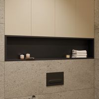 Ceramia Timeless Nicho de Ducha empotrado, Acero Inoxidable 304, 120x28x10 cm, Negro mate (TMLN-12026BM)