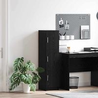 Vidaxl – Haut armoire en chêne noir 31.5 x 32 x 122.5 cm – Design moderne avec grand espace de rangement – Bois d'ingénierie durable