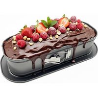 Moule à charnière Relaxdays, H x l x P : 8 x 30 x 12 cm, antiadhésif, moule à gâteaux et pains, gris