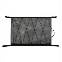 Car Storage Net 90cmx65cm, Multifunctional Zippered Organizer with 2 Car Seat Hooks, Camper Van Storage Net, Car Organizer for SUV, Jeep, Van