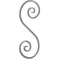 Riccio a S - Altezza 290mm Larghezza 100mm Piatto 16x4mm - Ferro battuto - Saldatura