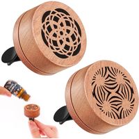2 stuks auto-diffuser, mini-houten diffuser, ventilatieclip, aromatherapie-diffuser, auto-aroma-diffuser met lavasteen voor auto, woonkamer, kantoor