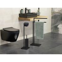 Wenko Servidor WC Moderno Negro Compacto y Robusto