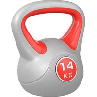 Kettlebell da 14 kg, manubrio con impugnatura ergonomica, manubrio a sfera, allenamento di forza, allenamento, 26 x 18 x 32 cm, rosso