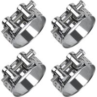 Set di 4 fascette stringitubo articolate in acciaio inox, 56-59 mm, larghezza della fascia 22 mm, ideali per piscine, lavatrici, tubazioni del carburante, laghetti e giardini.