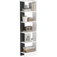 Libreria Moderna Salvaspazio a 5 Ripiani 45x21x170 cm, Bianco e Nero