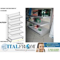 Scaffale negozio murale L 101, H 250 , Prof. 40 CM, base + 4 ripiani